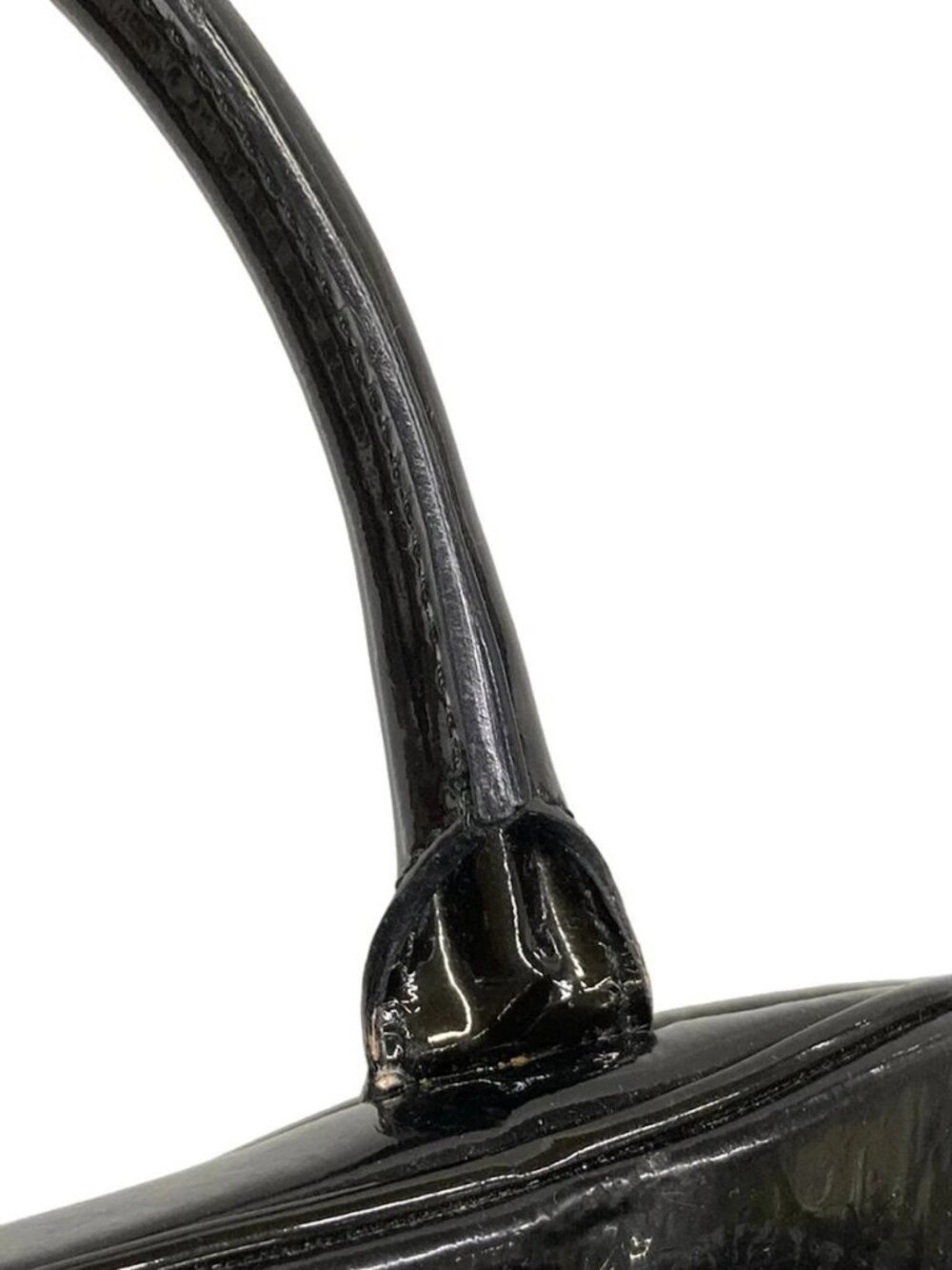 DIOR/ChristianDior Double Saddle Bag Black Patent Leather Handbag - Picture 10 of 15